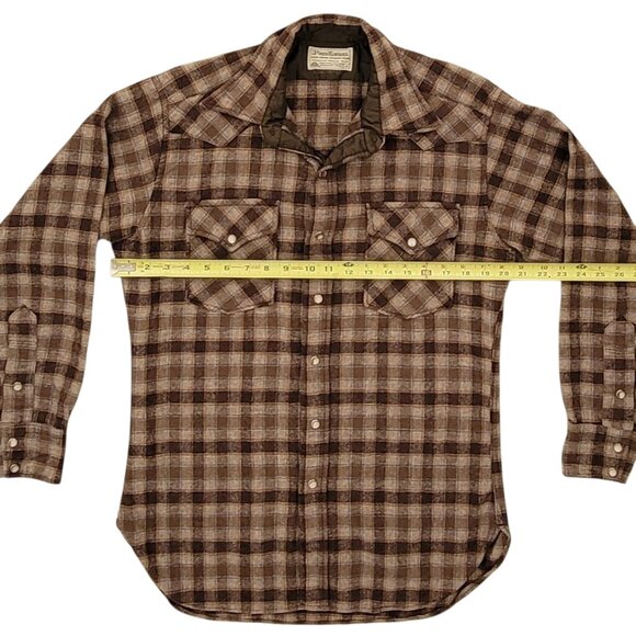 Pendleton VTG High Grade Western Wear 100% Wool Snap Front Plaid Shirt Men's M - Picture 7 of 10